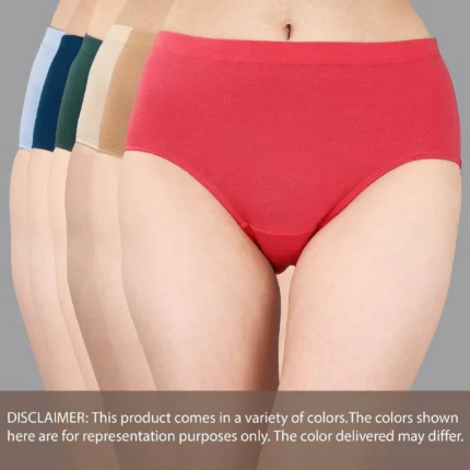 High Waist Full Coverage Solid Cotton Briefs (Assorted Pack of 6)