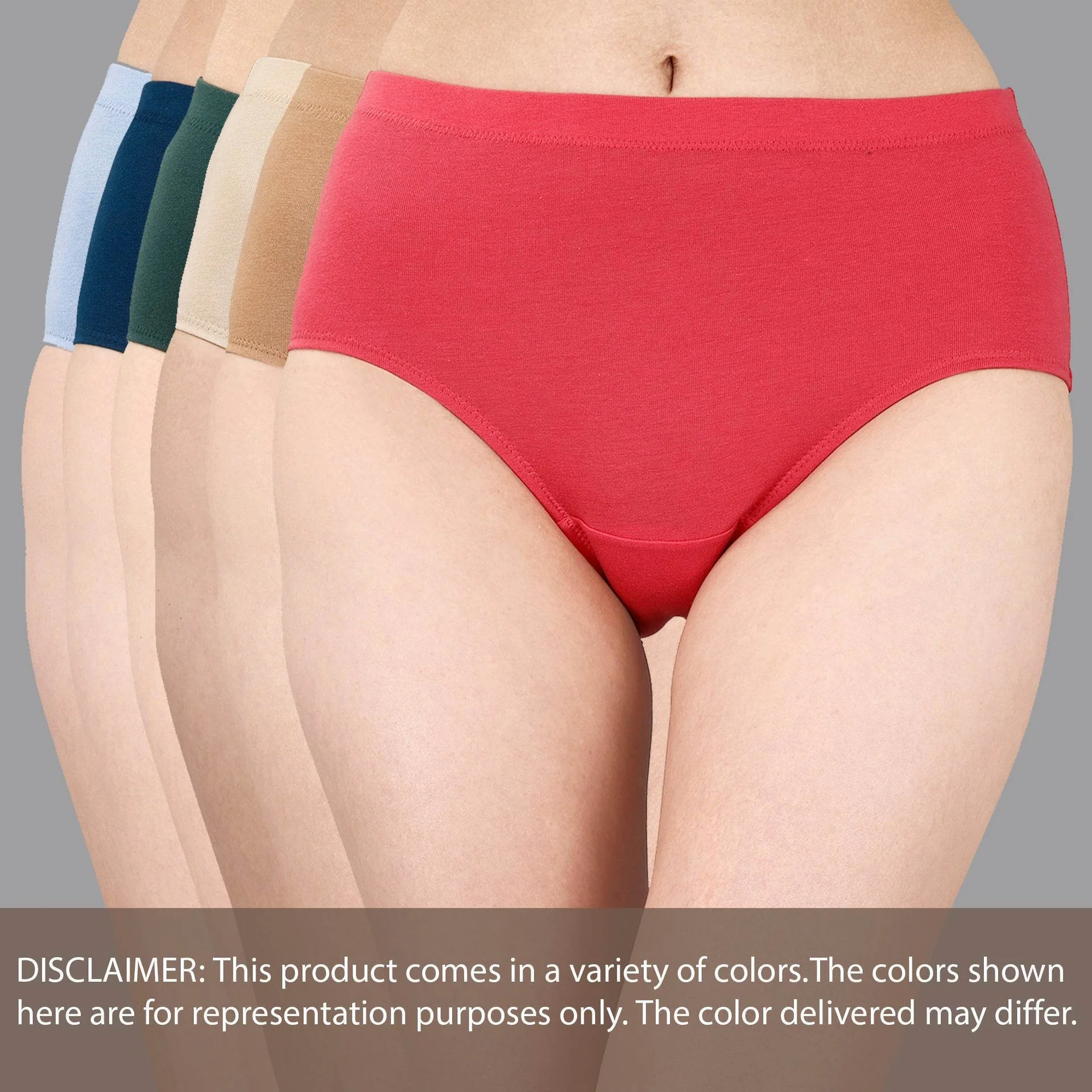 2000x2000-2 High Waist Full Coverage Solid Cotton Briefs (Assorted Pack of 6) - Image 1
