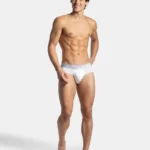 Tactel Microfiber Elastane Stretch Printed Brief with Moisture Move Properties - Ebony Grey Prints